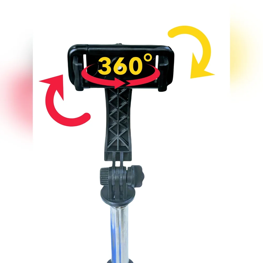 Stainless Steel Selfie Stick Tripod with Wireless Remote – Extendable Phone Hold
